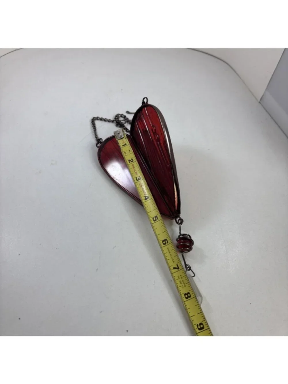 Hanging Glass 3 Dimensional Heart Clear Leaded Stained Glass